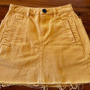 PACSUN MUSTARD DENIM MINI SKIRT